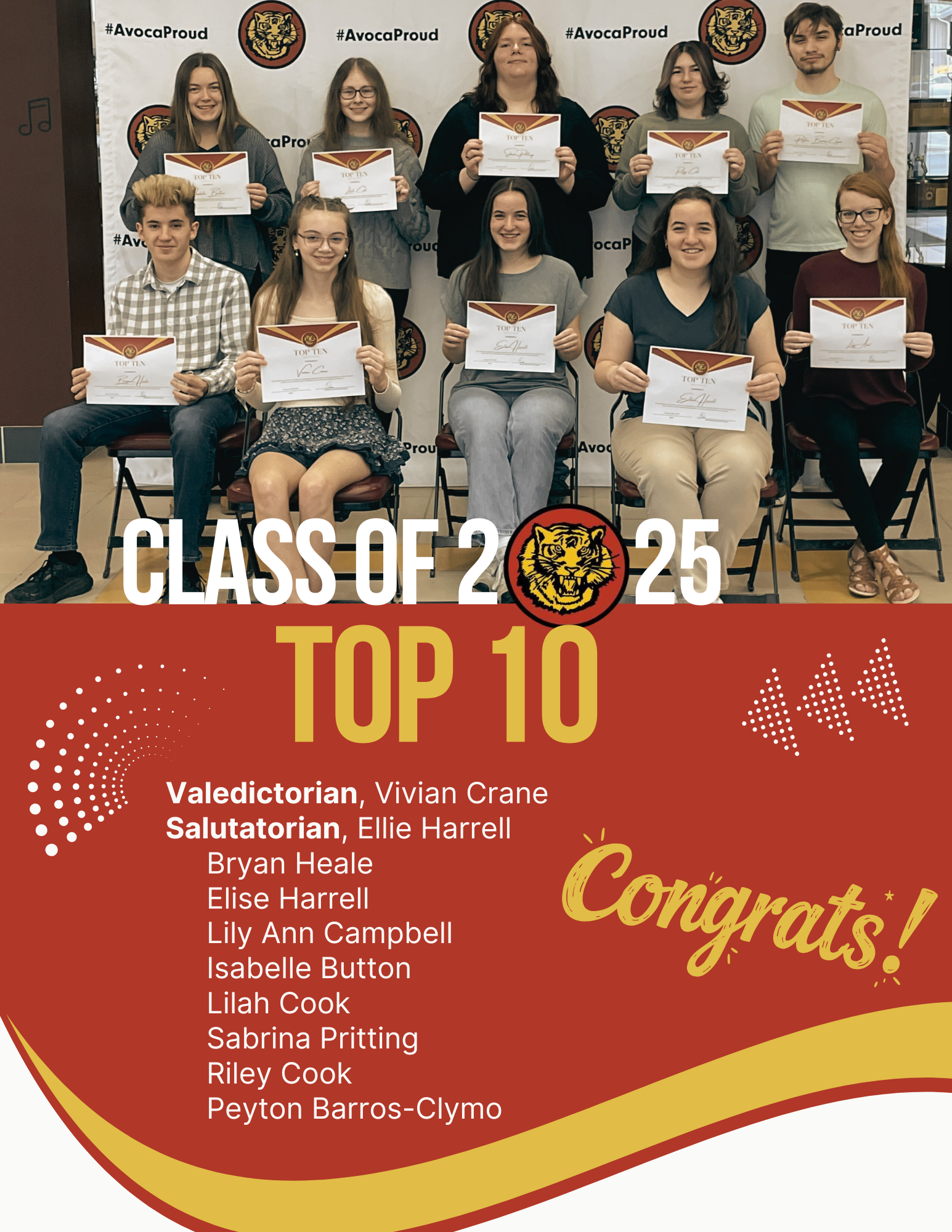 students sitting in chairs holding paper awards